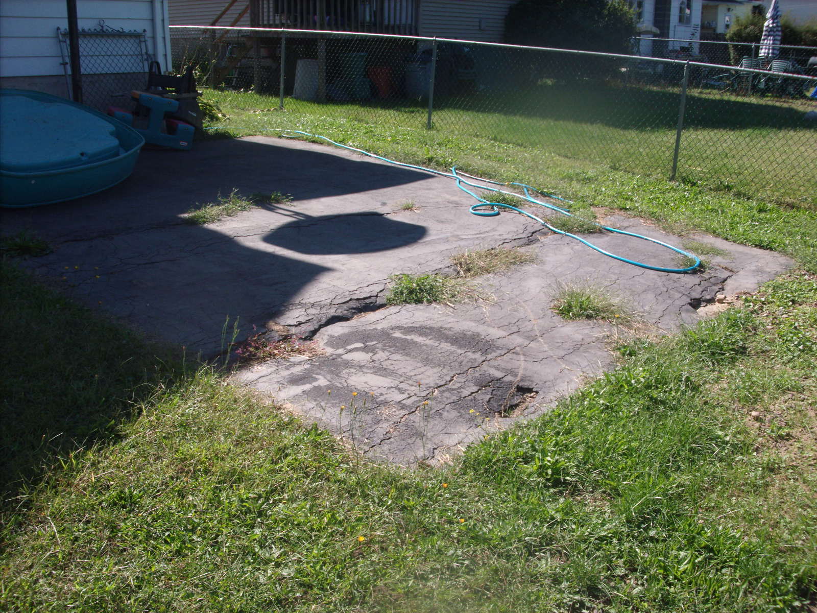 damaged basketball court and yard in Pittston Township. Abuse of power and corruption caused this.